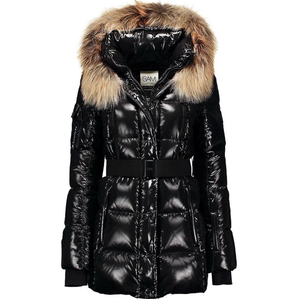 SAM. Millennium Fox FurTrim Belted Down Puffer